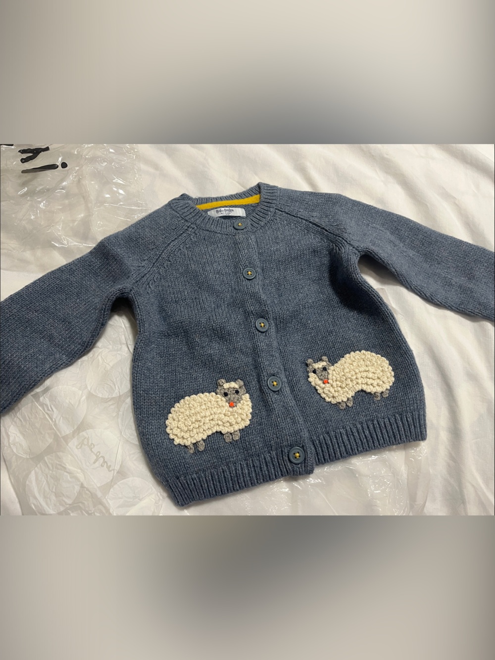 Baby Boden Blue Knit Cardigan Baby